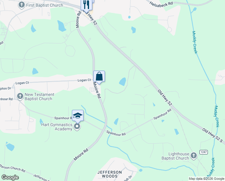 map of restaurants, bars, coffee shops, grocery stores, and more near 174-198 Old Garner Rd in King