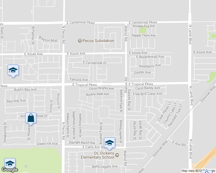 map of restaurants, bars, coffee shops, grocery stores, and more near 3752 Citrus Heights Avenue in North Las Vegas
