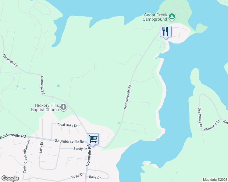 map of restaurants, bars, coffee shops, grocery stores, and more near 8575 Saundersville Road in Mt. Juliet