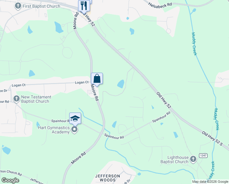 map of restaurants, bars, coffee shops, grocery stores, and more near 174-198 Old Garner Rd in King