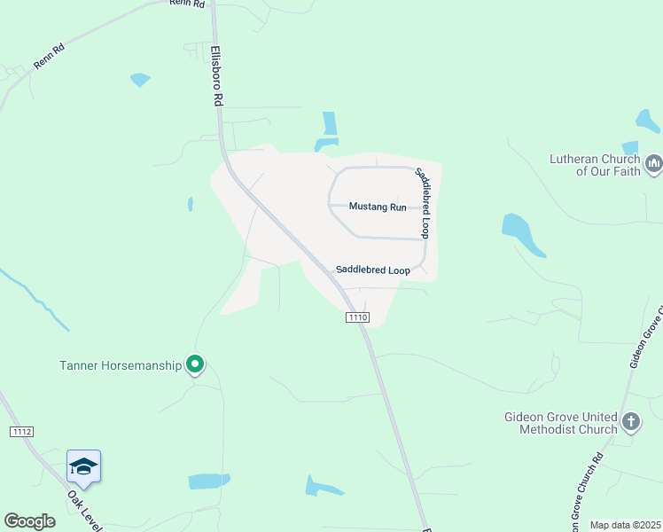 map of restaurants, bars, coffee shops, grocery stores, and more near 105 Saddlebred Loop in Stokesdale