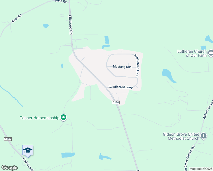 map of restaurants, bars, coffee shops, grocery stores, and more near 105 Saddlebred Loop in Stokesdale