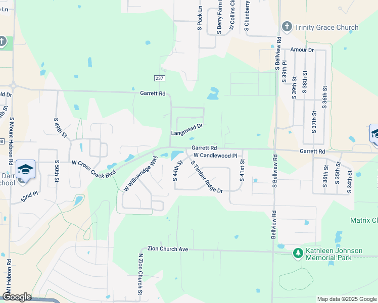 map of restaurants, bars, coffee shops, grocery stores, and more near 6405 South Timber Ridge Drive in Rogers
