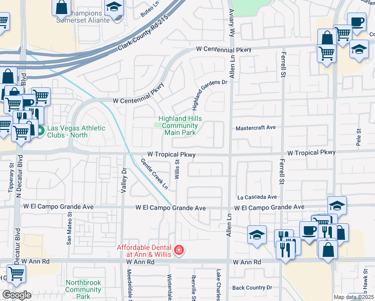 map of restaurants, bars, coffee shops, grocery stores, and more near 3913 Champagne Wood Drive in North Las Vegas