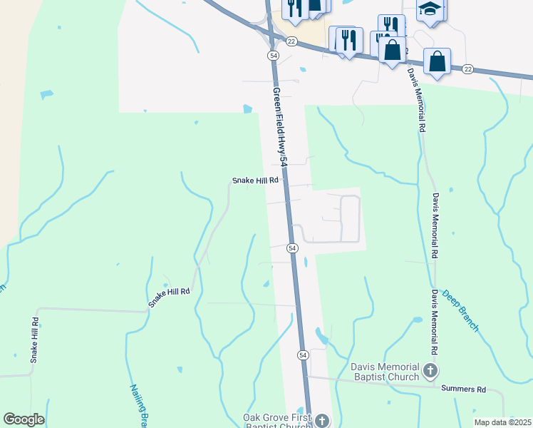 map of restaurants, bars, coffee shops, grocery stores, and more near 181 Cooper Road in Dresden
