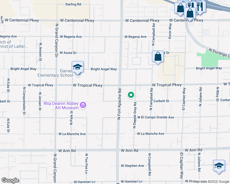 map of restaurants, bars, coffee shops, grocery stores, and more near 9230 Corbett Street in Las Vegas