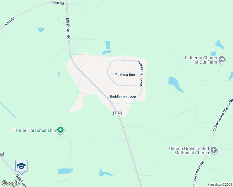 map of restaurants, bars, coffee shops, grocery stores, and more near 121 Saddlebred Loop in Stokesdale