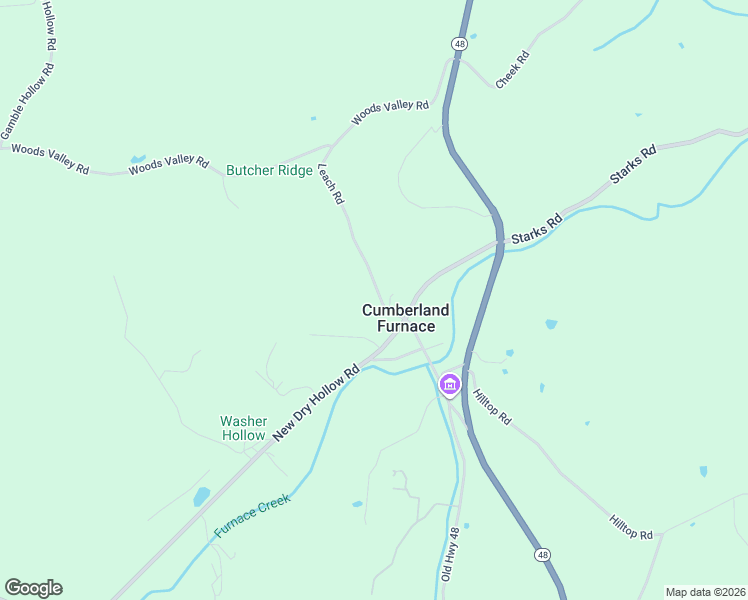 map of restaurants, bars, coffee shops, grocery stores, and more near 1125 Leach Road in Cumberland Furnace