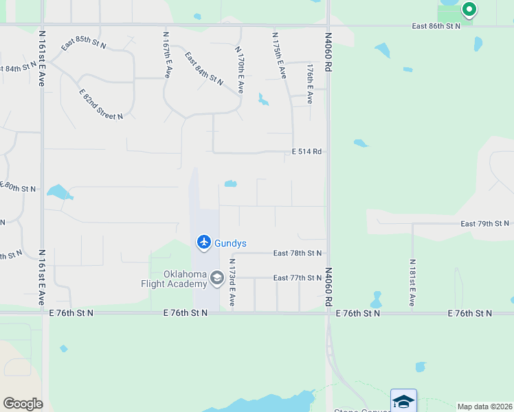 map of restaurants, bars, coffee shops, grocery stores, and more near 7928 North 174th Avenue East in Owasso