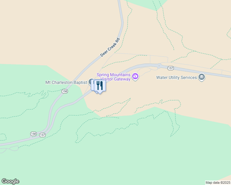map of restaurants, bars, coffee shops, grocery stores, and more near 2650 Daines Drive in Mount Charleston