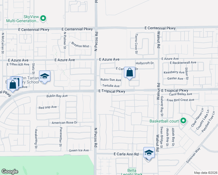 map of restaurants, bars, coffee shops, grocery stores, and more near 3541 Tertulia Avenue in North Las Vegas