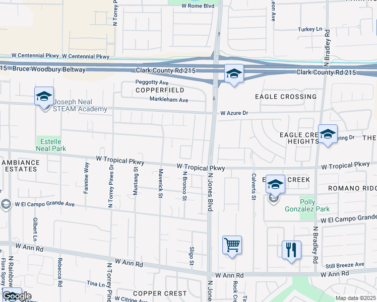 map of restaurants, bars, coffee shops, grocery stores, and more near 6021 Cottontail Cove Street in Las Vegas