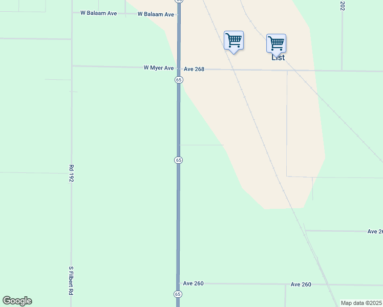 map of restaurants, bars, coffee shops, grocery stores, and more near 26508 Road 196 in Exeter