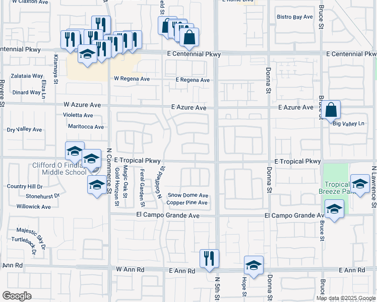 map of restaurants, bars, coffee shops, grocery stores, and more near 216 Sharp Edge Avenue in North Las Vegas