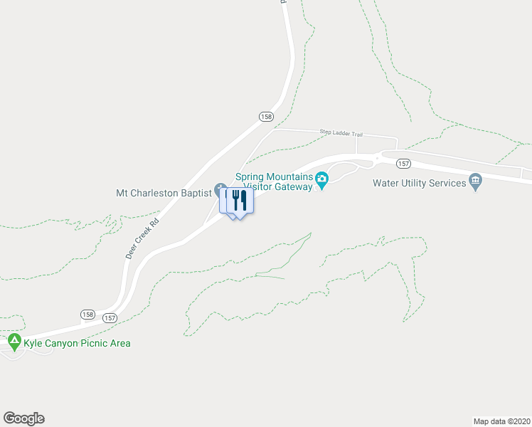 map of restaurants, bars, coffee shops, grocery stores, and more near 2650 Daines Drive in Mount Charleston