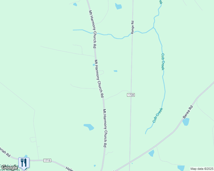 map of restaurants, bars, coffee shops, grocery stores, and more near 5955 Mount Harmony Church Road in Rougemont