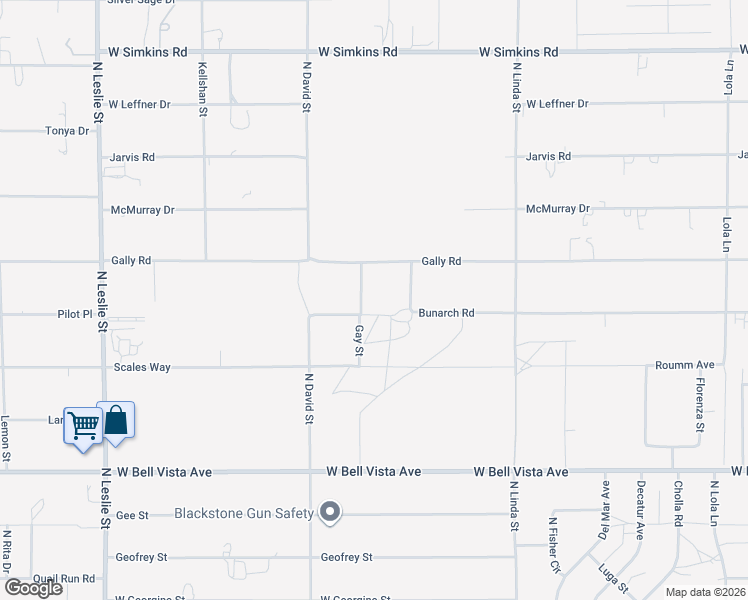 map of restaurants, bars, coffee shops, grocery stores, and more near 1340 Bunarch Road in Pahrump