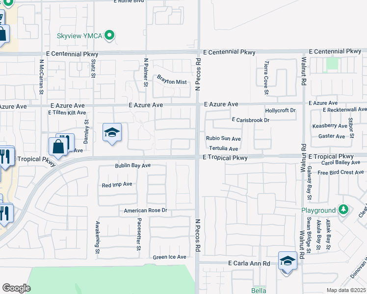 map of restaurants, bars, coffee shops, grocery stores, and more near 3428 Conterra Park Avenue in North Las Vegas