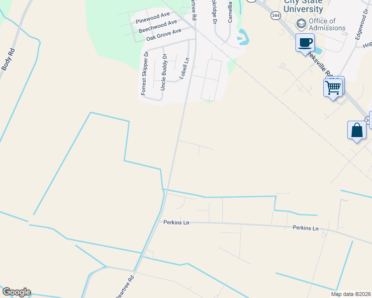 map of restaurants, bars, coffee shops, grocery stores, and more near 102 Ida Acres in Elizabeth City