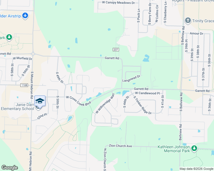 map of restaurants, bars, coffee shops, grocery stores, and more near 4607 West Mossy Oak Trail in Rogers