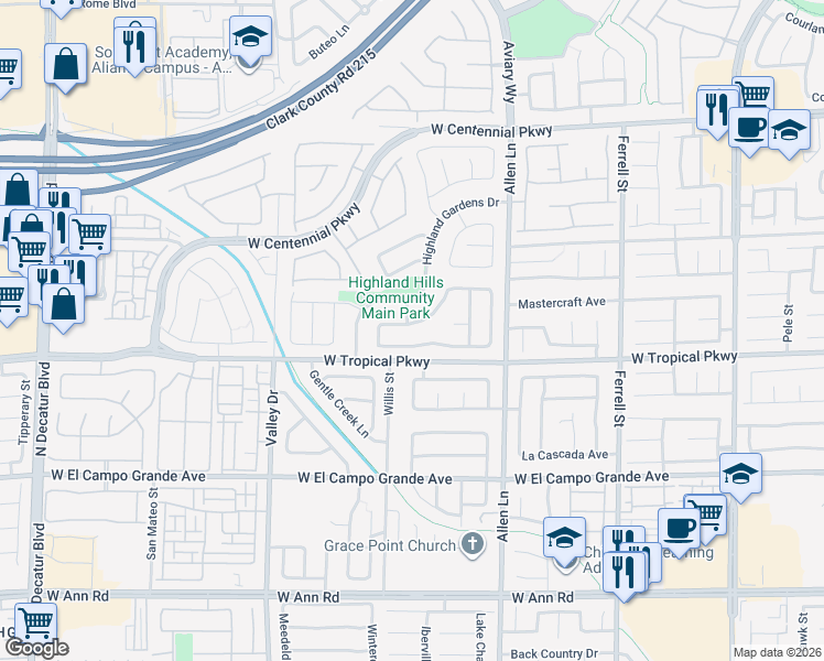 map of restaurants, bars, coffee shops, grocery stores, and more near 3913 China Cloud Dr in North Las Vegas