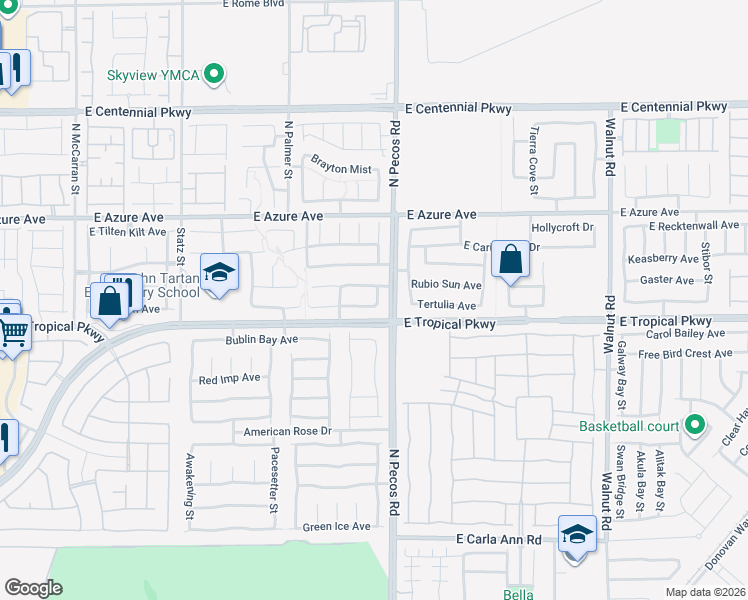 map of restaurants, bars, coffee shops, grocery stores, and more near 3436 Conterra Park Avenue in North Las Vegas