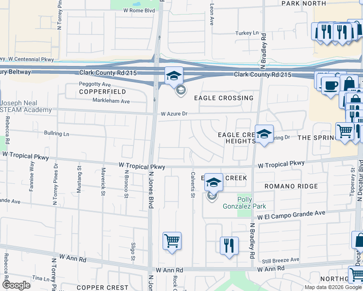map of restaurants, bars, coffee shops, grocery stores, and more near 6024 Ocho Rios Street in Las Vegas