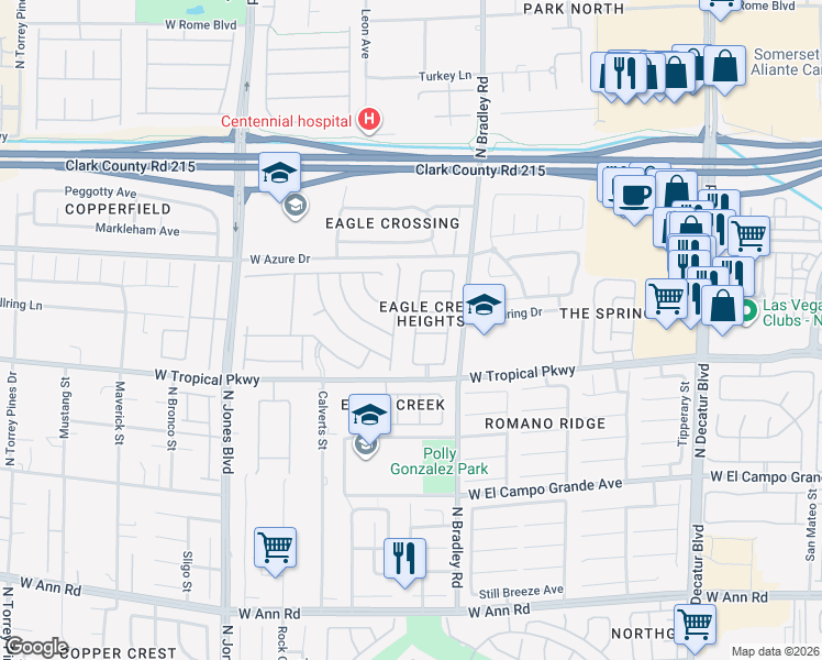 map of restaurants, bars, coffee shops, grocery stores, and more near in Las Vegas