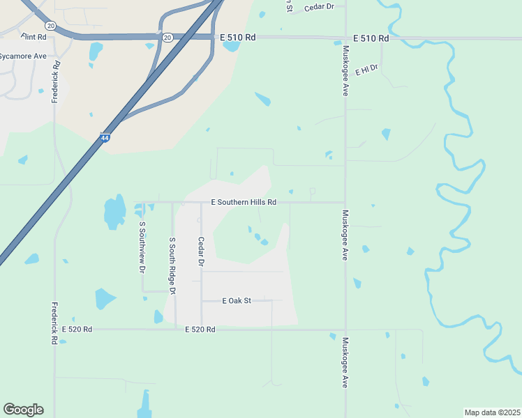 map of restaurants, bars, coffee shops, grocery stores, and more near 11722 East Southern Hills Road in Claremore