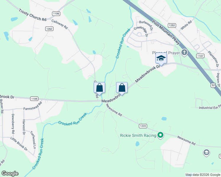 map of restaurants, bars, coffee shops, grocery stores, and more near 932 Meadowbrook Drive in King
