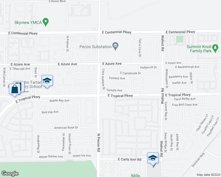 map of restaurants, bars, coffee shops, grocery stores, and more near 3536 Tertulia Avenue in North Las Vegas