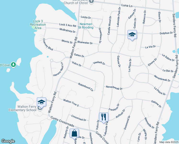map of restaurants, bars, coffee shops, grocery stores, and more near 120 Vulco Drive in Hendersonville