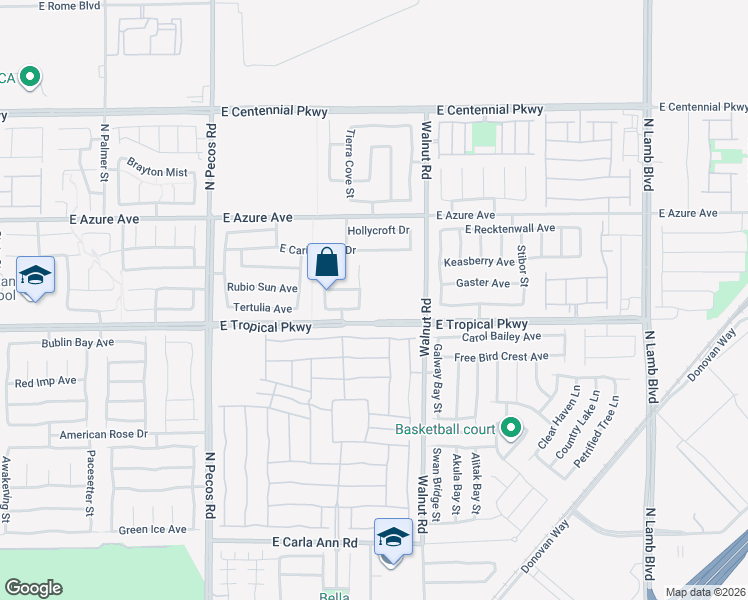 map of restaurants, bars, coffee shops, grocery stores, and more near 6025 Sunshine Street in Las Vegas