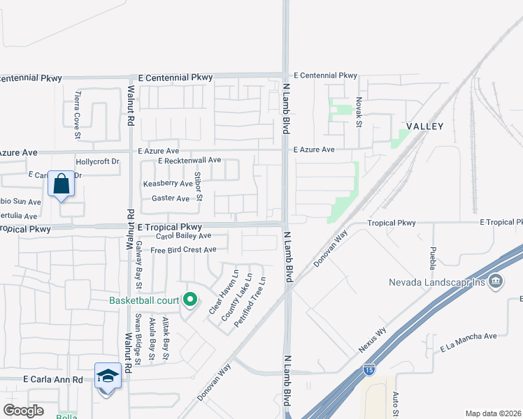 map of restaurants, bars, coffee shops, grocery stores, and more near in North Las Vegas