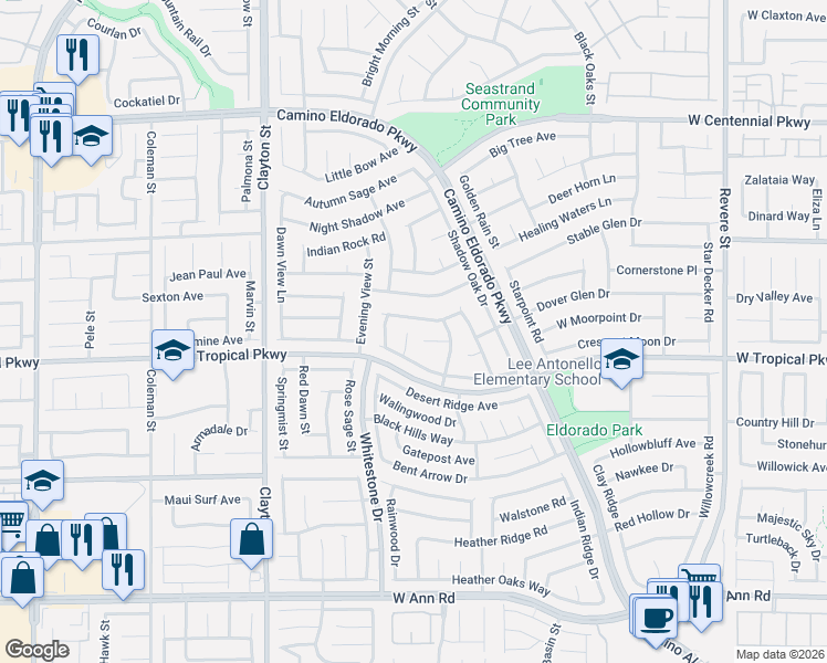 map of restaurants, bars, coffee shops, grocery stores, and more near 6056 Fort Wayne Court in North Las Vegas