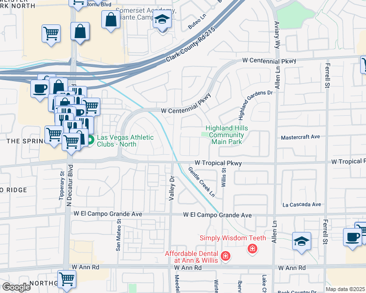 map of restaurants, bars, coffee shops, grocery stores, and more near 6036 North Black Gold Street in North Las Vegas