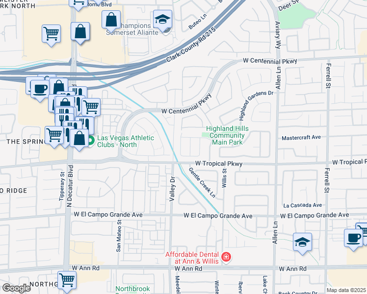 map of restaurants, bars, coffee shops, grocery stores, and more near 6036 North Black Gold Street in North Las Vegas