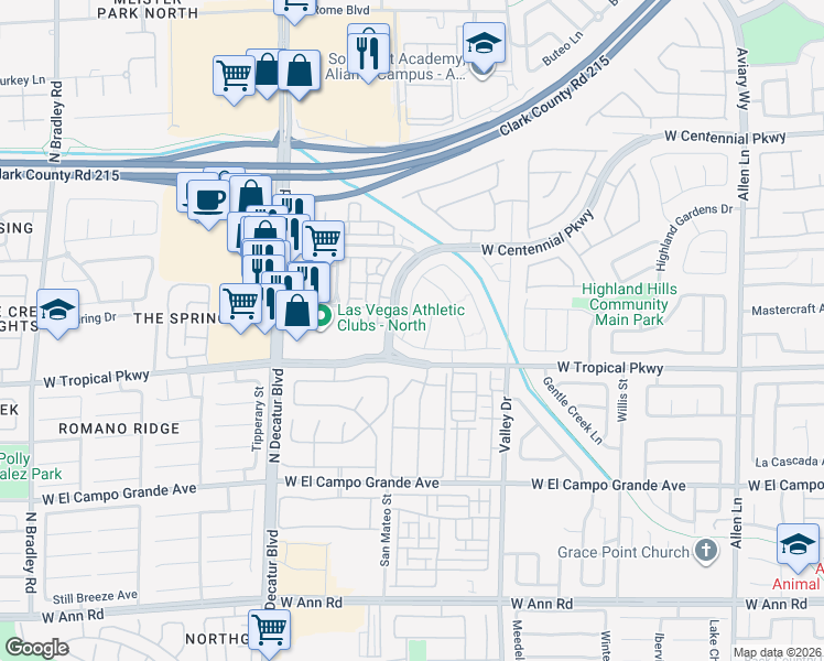 map of restaurants, bars, coffee shops, grocery stores, and more near 6028 Sea Cliff Cove Street in North Las Vegas