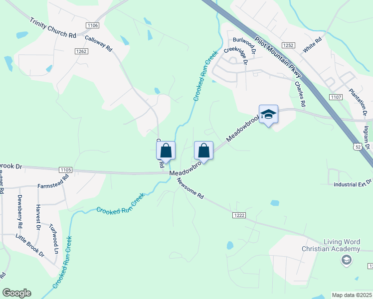 map of restaurants, bars, coffee shops, grocery stores, and more near 932 Meadowbrook Drive in King