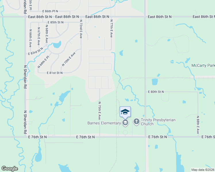 map of restaurants, bars, coffee shops, grocery stores, and more near 7703 East 81st Place North in Owasso