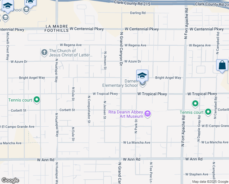 map of restaurants, bars, coffee shops, grocery stores, and more near 9640 West Tropical Parkway in Las Vegas