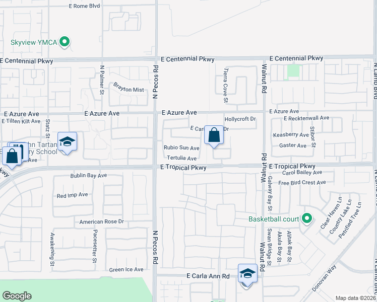 map of restaurants, bars, coffee shops, grocery stores, and more near 3613 Rubio Sun Avenue in North Las Vegas