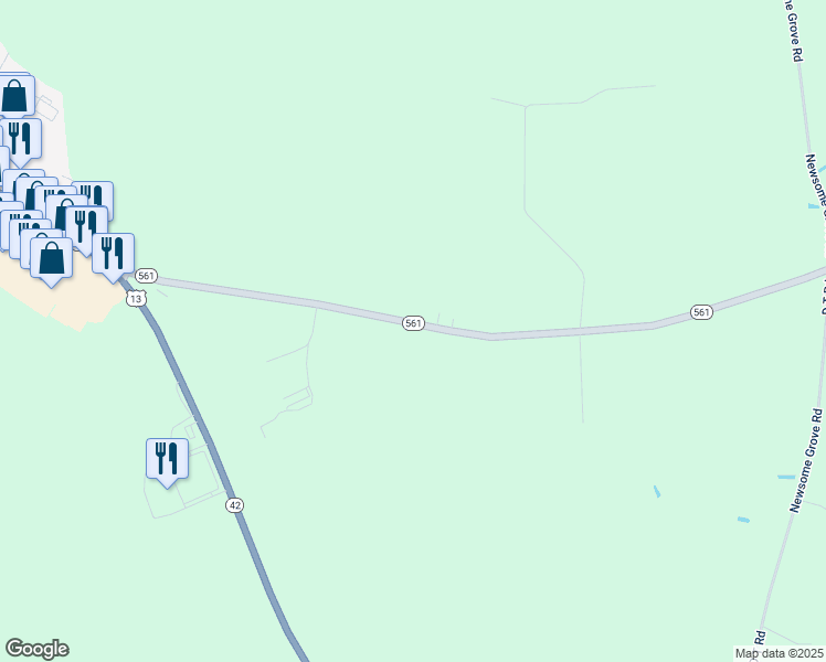 map of restaurants, bars, coffee shops, grocery stores, and more near 212 North Carolina 561 in Ahoskie