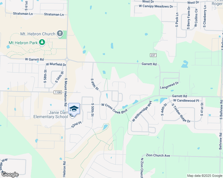 map of restaurants, bars, coffee shops, grocery stores, and more near 6401 South 47th Street in Rogers
