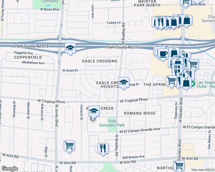 map of restaurants, bars, coffee shops, grocery stores, and more near 5509 Eagle Cove Avenue in Las Vegas
