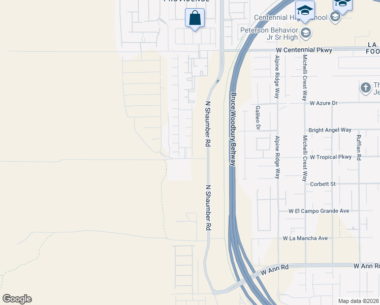 map of restaurants, bars, coffee shops, grocery stores, and more near West Tropical Parkway in Las Vegas