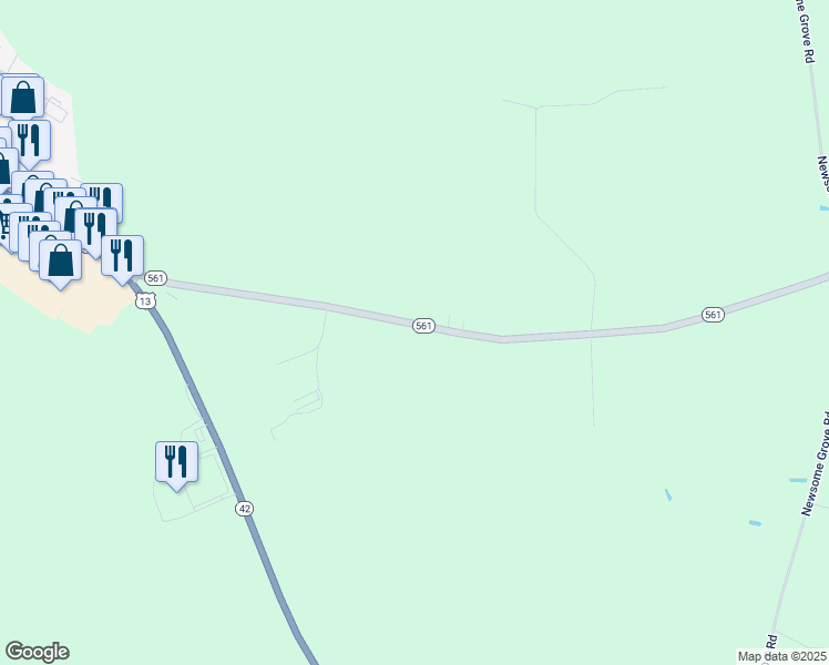 map of restaurants, bars, coffee shops, grocery stores, and more near 212 H NC 561 East in Ahoskie