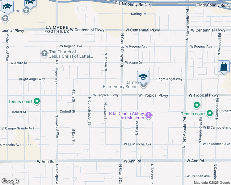 map of restaurants, bars, coffee shops, grocery stores, and more near 9640 West Tropical Parkway in Las Vegas