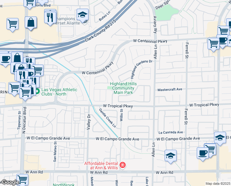 map of restaurants, bars, coffee shops, grocery stores, and more near 6031 Orca Lilly Street in North Las Vegas