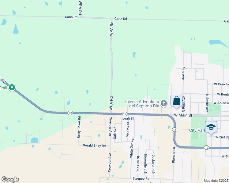 map of restaurants, bars, coffee shops, grocery stores, and more near 344 WPA Road in Gentry